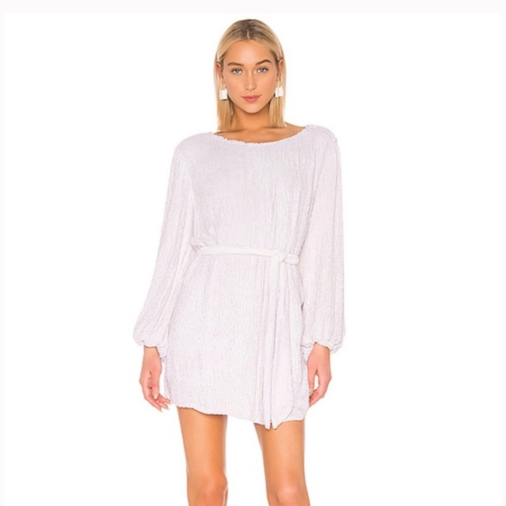 Retrofete Grace sequin Dress in Pearl White